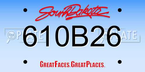 610B26 South Dakota License Plate