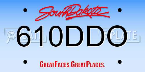 610DDO South Dakota License Plate