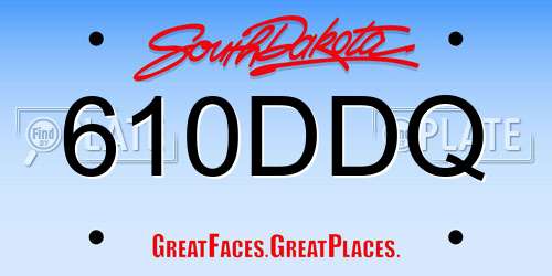 610DDQ South Dakota License Plate