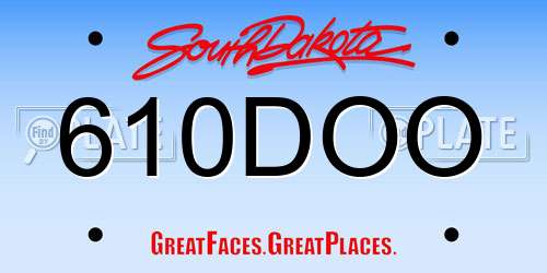 610DOO South Dakota License Plate