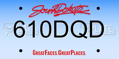 610DQD South Dakota License Plate