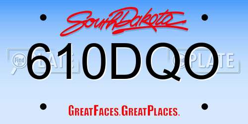 610DQO South Dakota License Plate