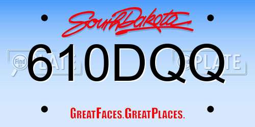 610DQQ South Dakota License Plate