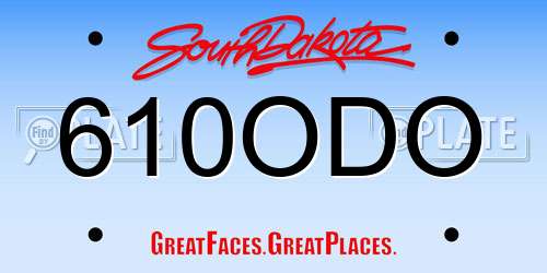 610ODO South Dakota License Plate