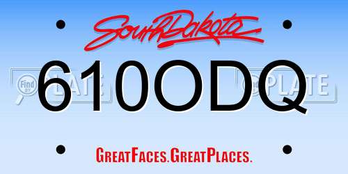 610ODQ South Dakota License Plate