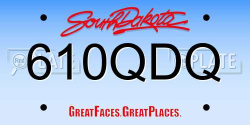 610QDQ South Dakota License Plate