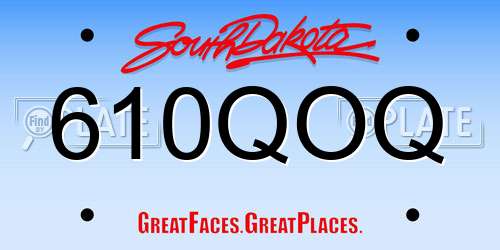 610QOQ South Dakota License Plate