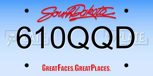 610QQD South Dakota License Plate