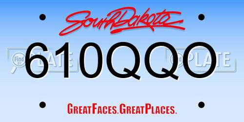 610QQO South Dakota License Plate