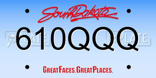 610QQQ South Dakota License Plate