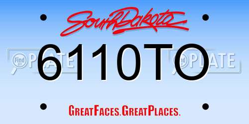 6110TO South Dakota License Plate