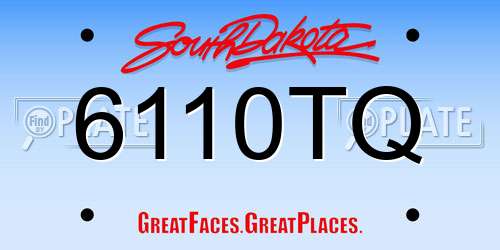 6110TQ South Dakota License Plate