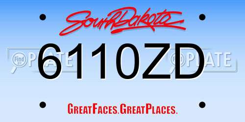 6110ZD South Dakota License Plate