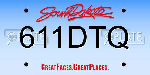 611DTQ South Dakota License Plate