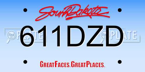 611DZD South Dakota License Plate