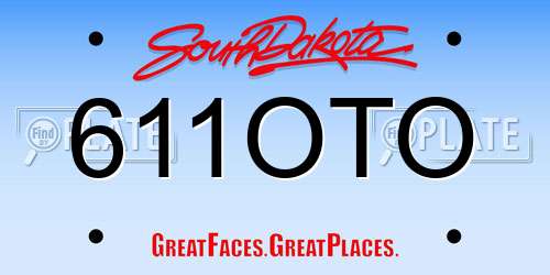 611OTO South Dakota License Plate