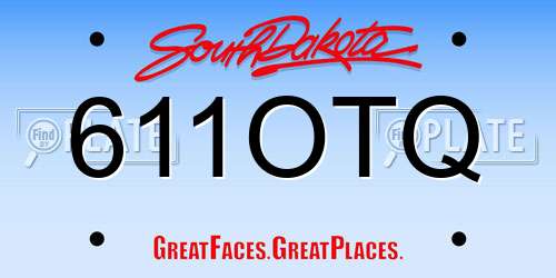 611OTQ South Dakota License Plate