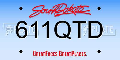 611QTD South Dakota License Plate