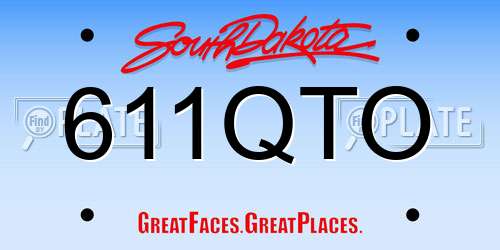 611QTO South Dakota License Plate