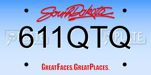 611QTQ South Dakota License Plate