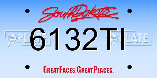 6132TI South Dakota License Plate