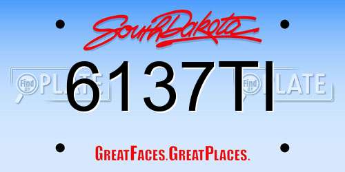 6137TI South Dakota License Plate