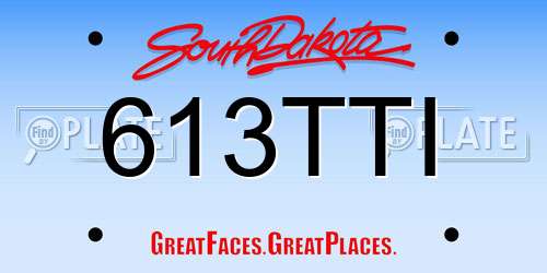613TTI South Dakota License Plate