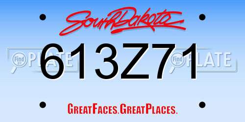 613Z71 South Dakota License Plate