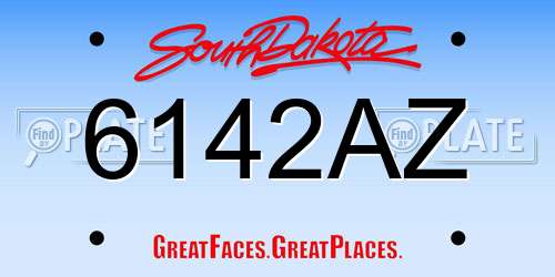 6142AZ South Dakota License Plate