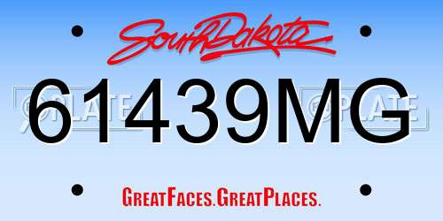 61439MG South Dakota License Plate