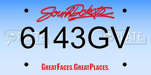 6143GV South Dakota License Plate