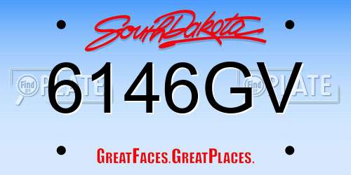 6146GV South Dakota License Plate