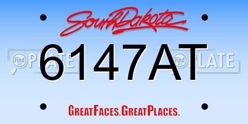 6147AT South Dakota License Plate