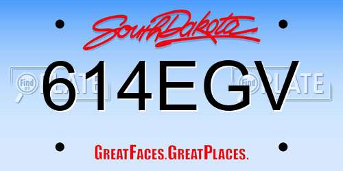 614EGV South Dakota License Plate