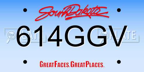 614GGV South Dakota License Plate