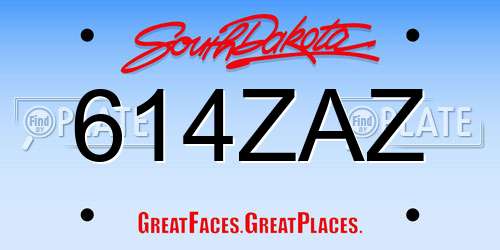 614ZAZ South Dakota License Plate