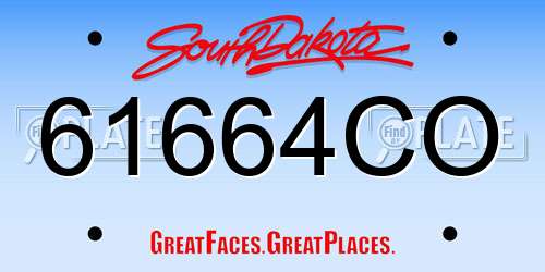 61664CO South Dakota License Plate