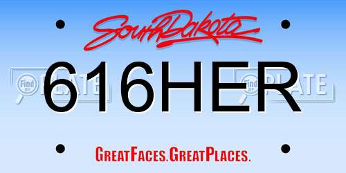 616HER South Dakota License Plate