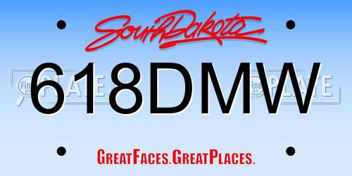 618DMW South Dakota License Plate