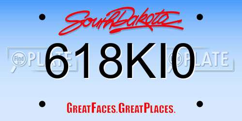 618KI0 South Dakota License Plate