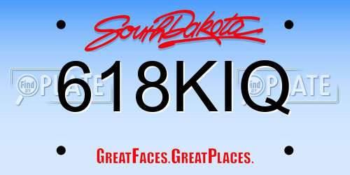 618KIQ South Dakota License Plate