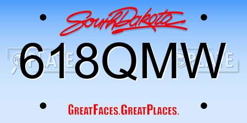 618QMW South Dakota License Plate