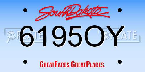 6195OY South Dakota License Plate