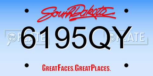 6195QY South Dakota License Plate