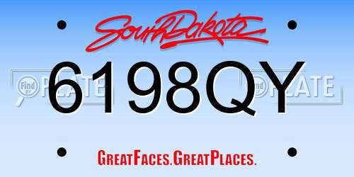 6198QY South Dakota License Plate
