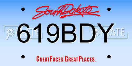 619BDY South Dakota License Plate