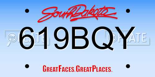 619BQY South Dakota License Plate