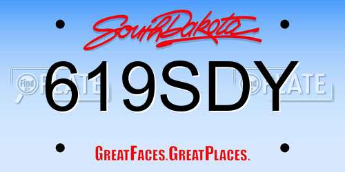 619SDY South Dakota License Plate