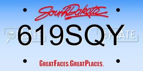 619SQY South Dakota License Plate