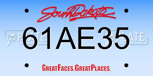 61AE35 South Dakota License Plate
